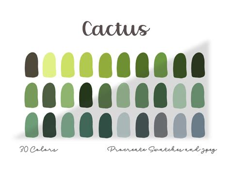 Cactus Procreate Color Palette Graphic By Mandalabunnydigital · Creative Fabrica