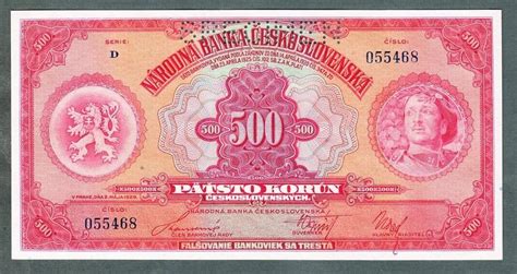 500 Korun 1929 Perf Stav UNC Aukro