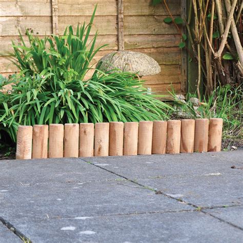 Kingfisher Wood Log Garden Lawn Flower Border Edging 1m Panel Le3