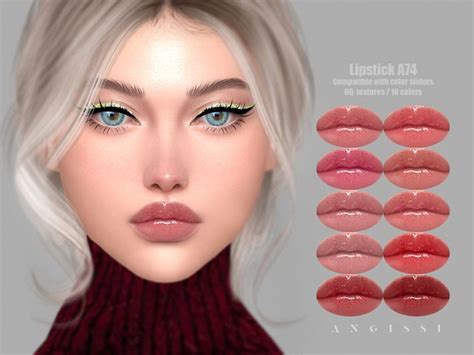 ANGISSI S Lipstick A74 Sims 4 Cc Makeup Sims 4 Sims 4 Cc Skin