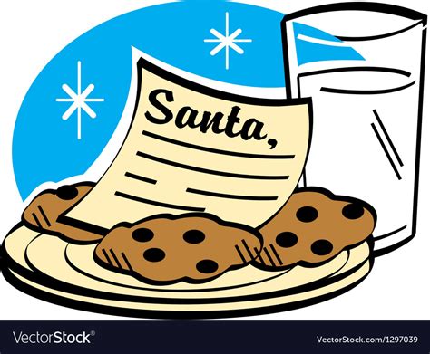 Milk And Cookies For Santa Royalty Free Vector Image