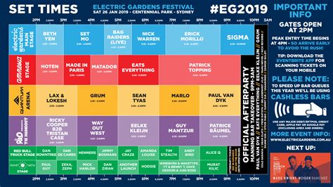 Electric Gardens Festival Set Times Festival Map After Party