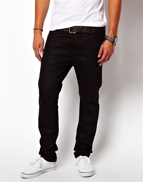 Asos Slim Jeans In 11 5oz Black Denim In Black For Men Lyst