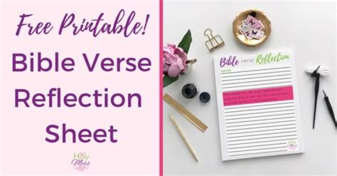 Free Bible Verse Reflection Worksheet The Holy Mess