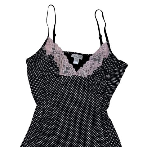 Cyber Y2k Coquette Lace Polka Dot Babydoll Slip Depop