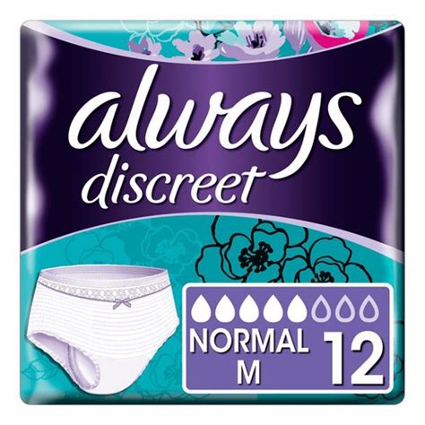 Always Discreet Culotte Incontinence Normal Medium Taille 36 44 12 Pièces Colruyt