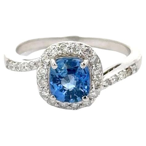 Customizable K Solid White Gold Certified Blue Sapphire And Diamond