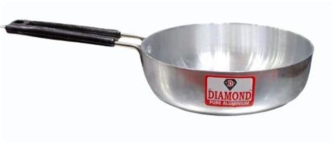 Sizediameter 22 Cm Silver 950ml Aluminium Fry Pan For Kitchen At