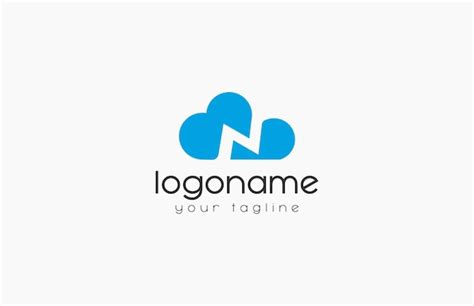 Elemento de diseño del logotipo de la nube de letras n Vector Premium