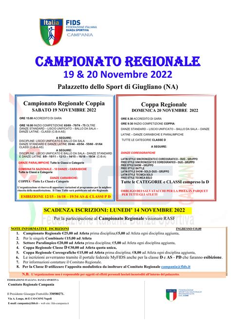 Campionato Regionale E Novembre Comitato Regionale Campania