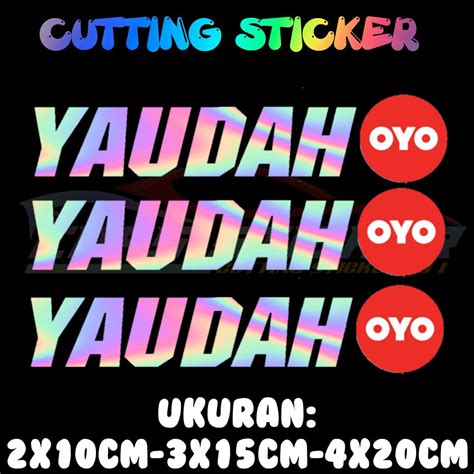 Pcs Stiker Cutting Yaudah Oyo Stiker Viral Tiktok Hologram Stiker