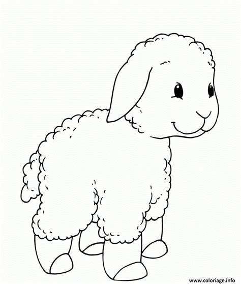 Coloriage Mouton Mignon Maternelle Agneau JeColorie