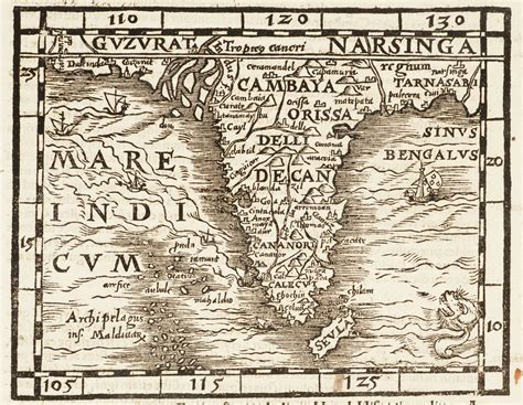 Th Century Woodblock Map Of India Altea Gallery