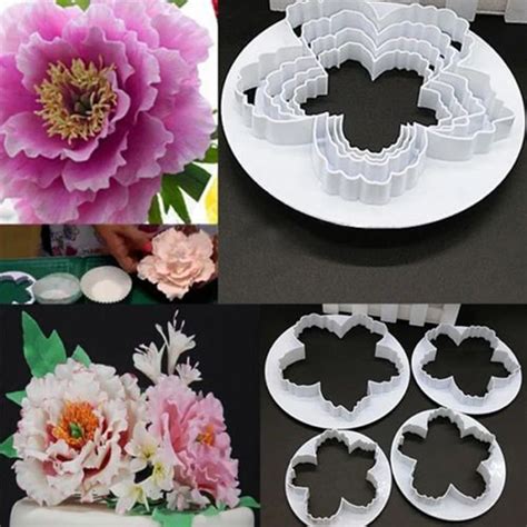 Pcs Peony Petal Mold Cutter Flowers Cake Gum Paste Decorating Moulds