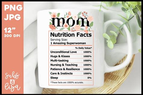 Mom Nutrition Facts Mother S Day Sublimation