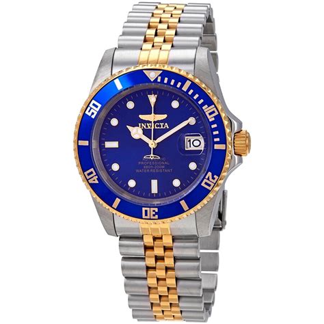 Invicta Pro Diver Automatic Blue Dial Two Tone Men S Watch