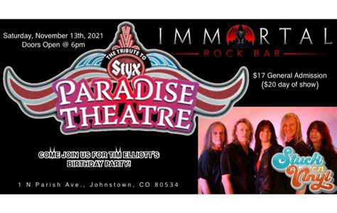 PARADISE THEATRE - Styx Tribute with special guest Stuck on Vinyl ...