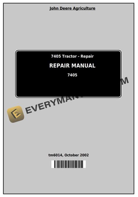 John Deere Tractor Repair Manual Tm