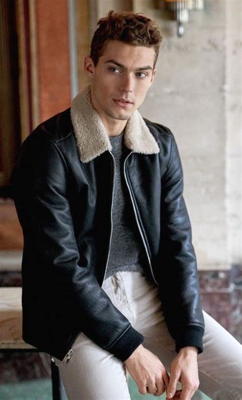 The Incredibly Handsome Jacob Hankin Wearing A Theory Shearling Bomber