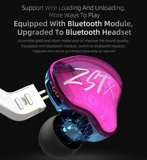 New Kz Zst X Ba Dd Drivers Hybrid Hifi Bass Earbuds With Mic In Ear