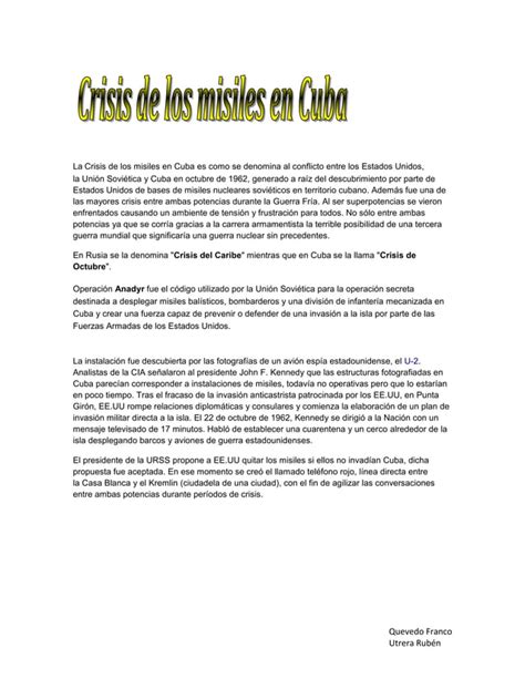 Crisis De Los Misiles Cuba Pdf Descarga Gratuita