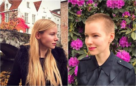 Shaved Hair Women Before And After Haircut Buzz Cut Crew Cuts