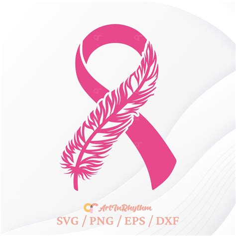 Pink Ribbon Svg Breast Cancer Svg Feather Pink Ribbon Svg Feather