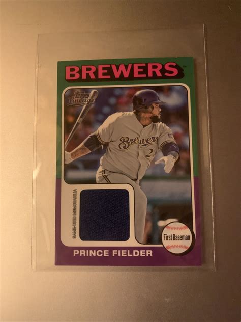 2011 Topps Lineage 1975 Mini 75r Pf Prince Fielder Game Used Jersey