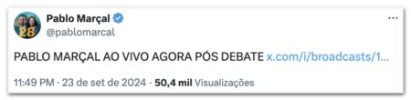 Marçal usa X mesmo após suspensão da rede social no Brasil