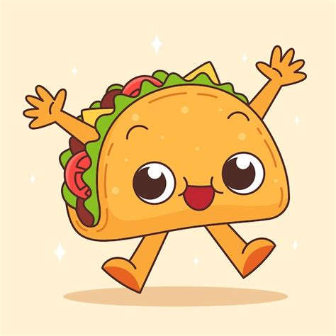 Premium Vector Hand Drawn Taco Cartoon Illustration