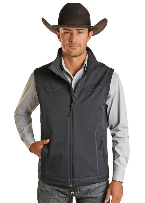 Powder River Mens Conceal Carry Softshell Rodeo Vest Bony Pony