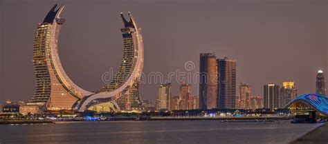 Lusail Skyline In Lusail City Qatar Including Katara Towers Project