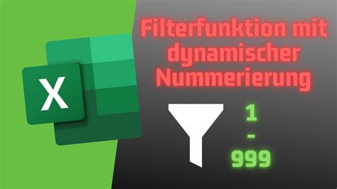 Wie Excel Trotz Filter Richtig Nummeriert Deutsch Youtube