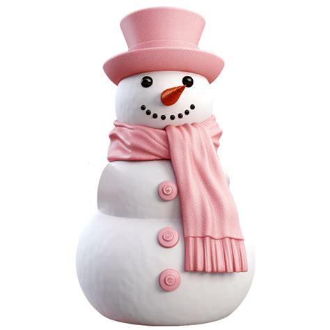 Ai Generated Cute D Snow Man Character Isolated On Transparent