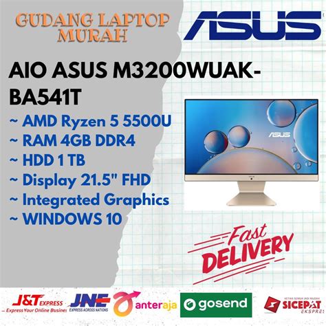 Jual AIO ASUS M3200WUAK BA541T RYZEN 5 5500U 4GB 1TB SSD 256GB 21 WIN