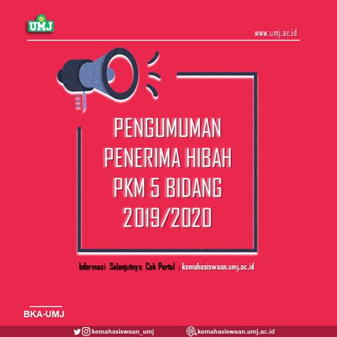 Pengumuman Pemenang Pkm 5 Bidang 20192020 Pkm Umj