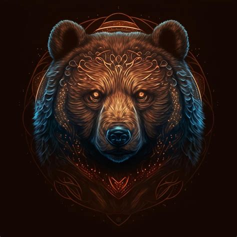 Ilustraci N Vectorial De La Vista Frontal De Una Cabeza De Oso Dise O