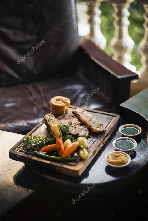 Traditional British English Sunday Roast Beef With Vegetables Me Stock