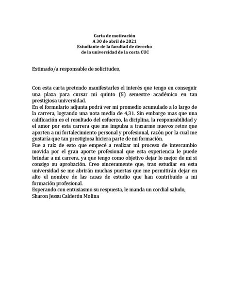 Modelo Carta De Responsabilidad De Gastos Pdf