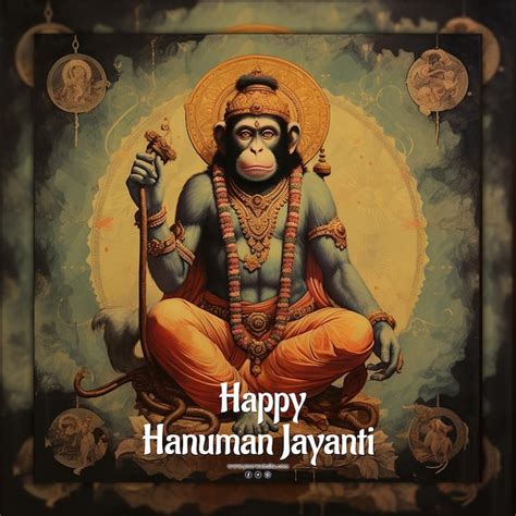 Premium PSD Beautiful Happy Hanuman Jayanti Indian Festival