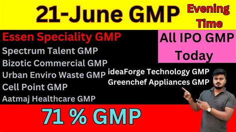 Ideaforge Technology Gmp Spectrum Ipo Gmp Essen Speciality Ipo Gmp