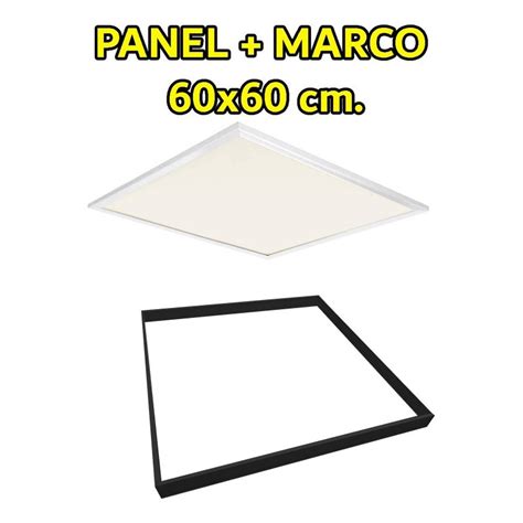 Luz Desing Panel Plafon Led X Marco Negro Alta Potencia Luz Desing