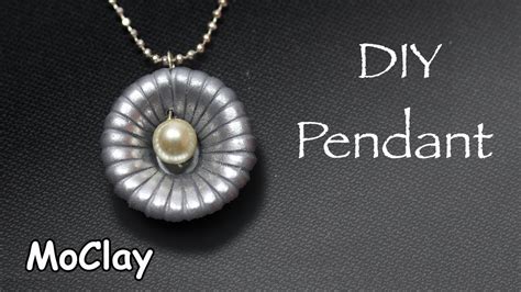 Diy Pearl And Silver Pendant Polymer Clay Tutorial Youtube