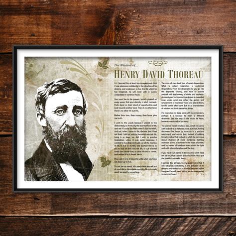 Henry David Thoreau Greatest Quotes Original Art Print Featuring His