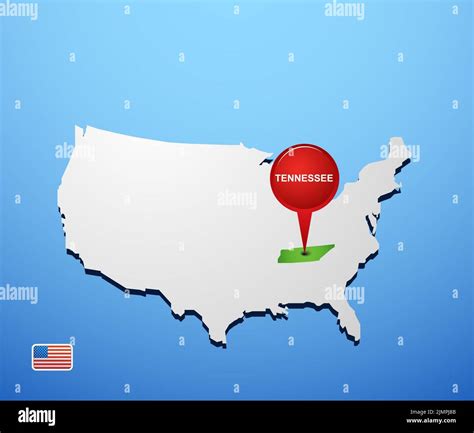 Tennessee on USA map Stock Photo - Alamy