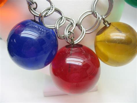 Sold Big Bold Color Lucite Acrylic Balls Vintage Necklace