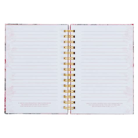 More Precious Than Rubies Pink Floral Large Wirebound Journal