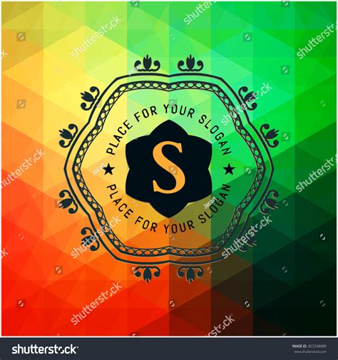 Letter S Colored Triangular Texture Flourishes Stock Vector Royalty