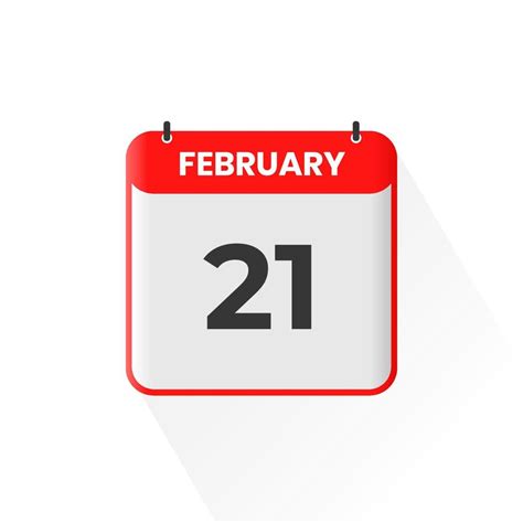 21st February calendar icon. February 21 calendar Date Month icon ...