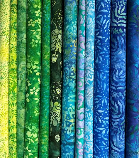 12 Blues Greens Batik Bundle Assorted Batiks By Riley Blake Robert Kaufman Lush Jungle Greens